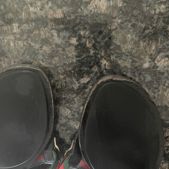 Gucci GG web, striped thong, sandal, UE38, US 8 black monogram, flip-flop slide - Picture 4 of 4